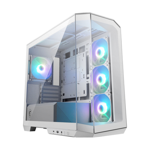 Корпус MSI MAG Pano M100R PZ White (306-7G24W21-809), Micro-ATX, 1xUSB 3.2 Gen 1, 1xUSB 3.2 Gen2 Type-C, 4x120mm ARGB Fan, ARGB+PWM, TG