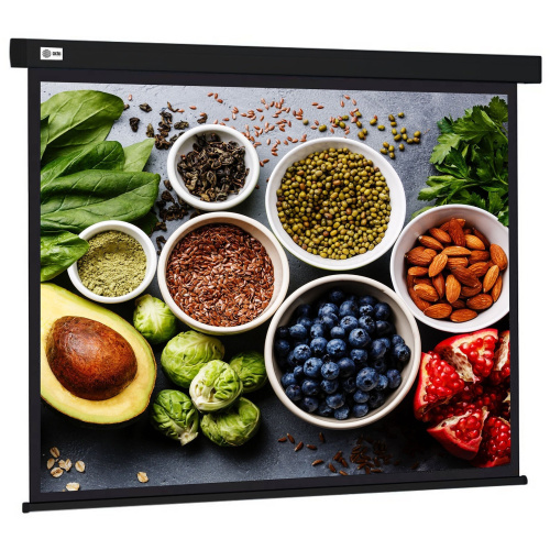Экран Cactus CS-PSW-187X332-BK Wallscreen настенно-потолочный рулонный черный