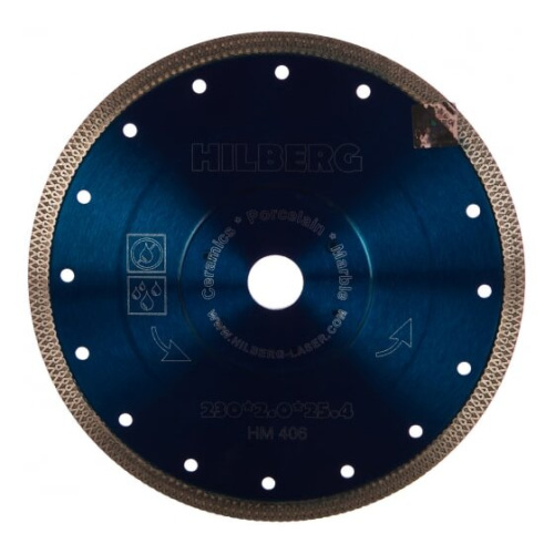 Диск алмазный отрезной Hilberg Турбо ультратонкий х-тип HM406 230x25,4x22,23