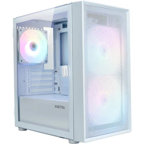 Корпус XASTRA A305M 3FRGB White (A305M-2FC14F-1FC12F-D-WH) mATX/Mesh/ tempered glass / 2x140mm + 1x120mm FRGB fans/ Door