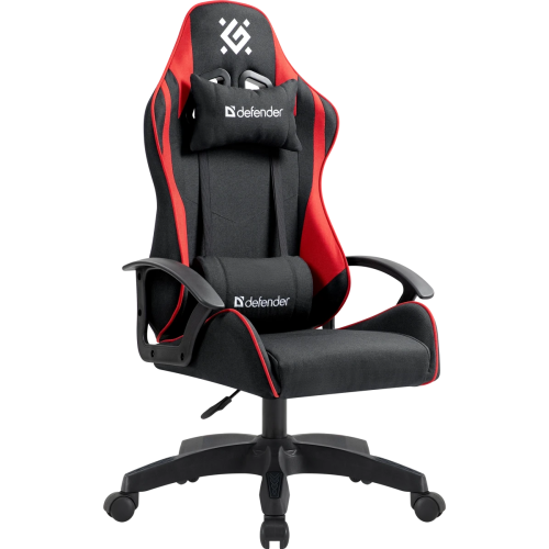 Кресло игровое DEFENDER Kraken (64677) ткань, черное/красное