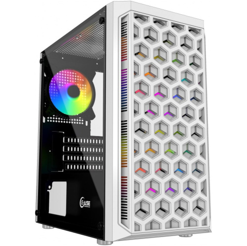 Корпус Powercase CMIMTW-L3 Mistral Micro T3W, Tempered Glass, Mesh, 2x 140mm + 1х 120mm 5-color fan, белый, mATX (CMIMTW-L3)