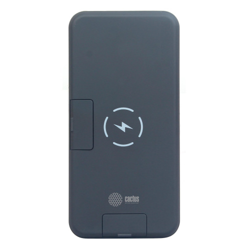 Мобильный аккумулятор Cactus CS-PBFSQT-10000 Li-Pol 10000mAh 3A 1xUSB беспроводная зарядка черный