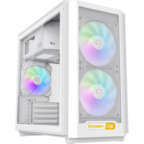 Корпус GameMax F36 WH без БП (Midi Tower, ATX, Белый, 1*USB Type-C, 3*120мм)