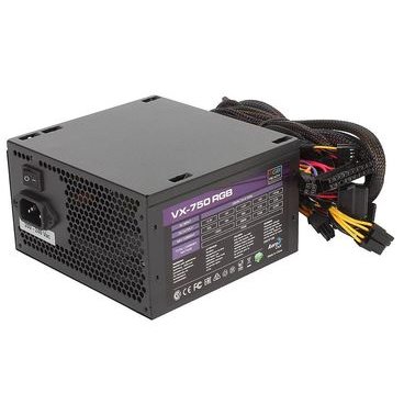Блок питания Aerocool 750W VX Plus 750W ATX, 20+4 pin, 120mm fan, 6xSATA