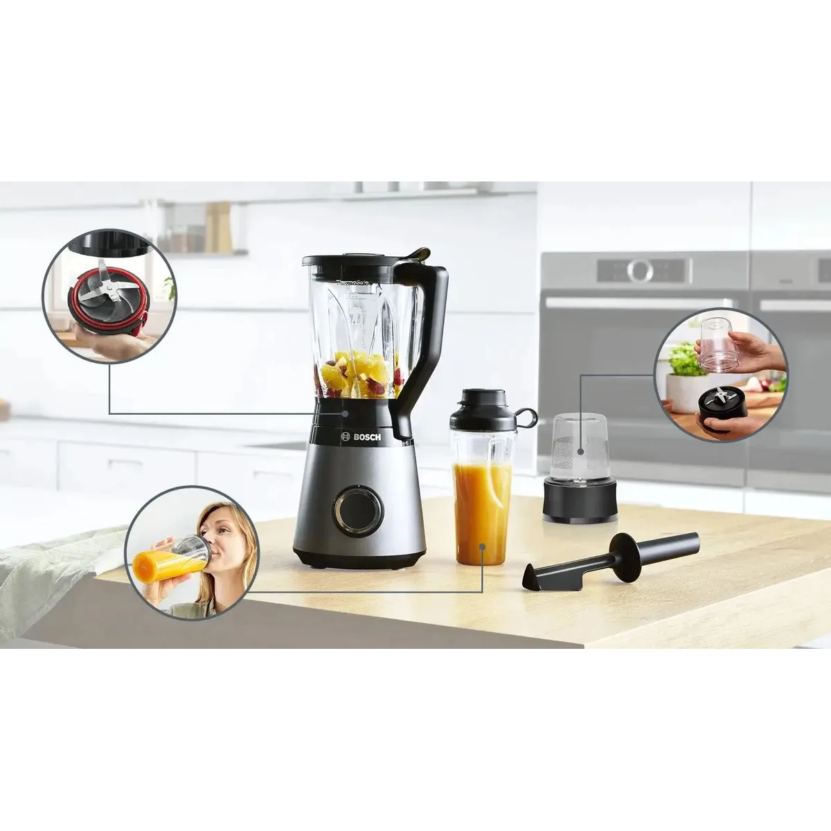 Блендер стационарный Bosch MMB6177S серебристый — фотография 3