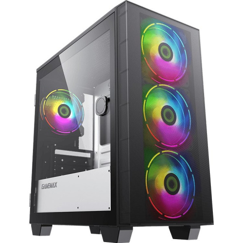 Корпус GameMax Mini Aero H607 (ATX,Черн.,USB3.0, Зак.стекло, 3*120мм. RGB, сет.фильтр, без БП)