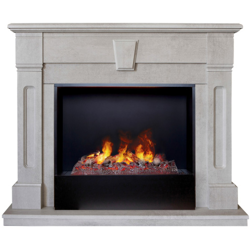 Электрокамин RealFlame Kellie 25,5/26 WT цвет белый камень с очагом 3D Cassette 630