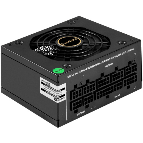 Блок питания Exegate M650 Gold EX297193RUS 650W (SFX, APFC, КПД 90проц. (80 Plus Gold), 9cm fan, 24pin, (4+4)pin, 2xPCI-E, 6xSATA, 3xIDE, 1xFDD)