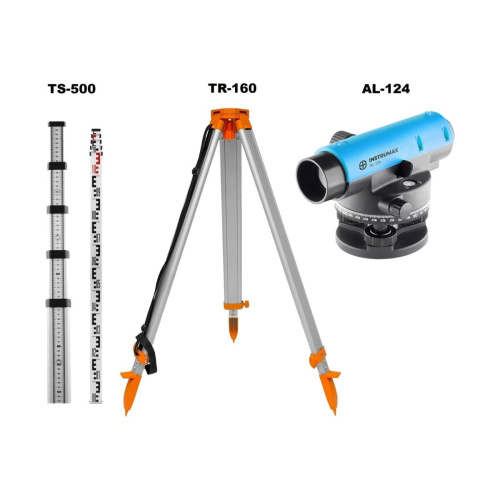 Оптический нивелир ADA Instrumax AL-124 + рейка нивелирная TS-500 + штатив алюминиевый TR-160 (IM0131-K)