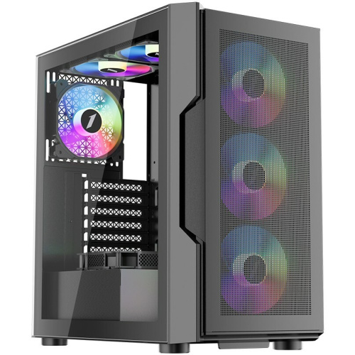 Корпус 1STPLAYER Trilobite T7-P Black (T7-P-BK-4F1) / ATX / 4x120mm LED fans