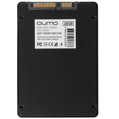 SSD QUMO Novation Q3DT-240GSCY 240GB TLC 3D 2,5"/7 mm R/W 520/500 MB/s SM2258XT