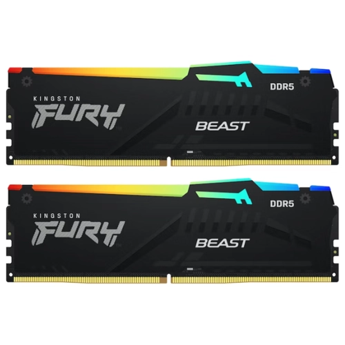 ОЗУ Kingston Fury Beast Black RGB 16GB KF552C40BBAK2-16 DDR5 5200 DIMM kit 2*8,Non-ECC, CL40, 1.25V, 288-pin RTL