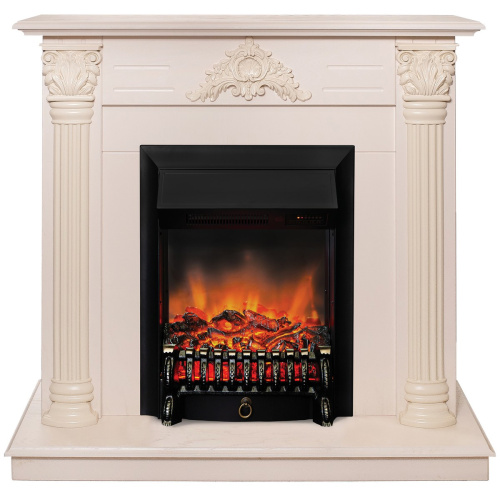 Электрокамин RealFlame Stefania WT айвори с очагом Fobos Lux Black RC