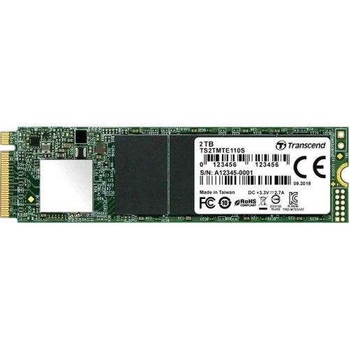 SSD Transcend MTE110S (TS2TMTE110S), 2048GB, M.2(22x80mm), NVMe, PCIe 3.0 x4, 3D TLC, R/W 2500/1700MB/s, IOPs 200 000/250 000