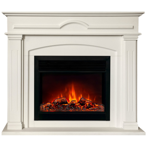 Электрокамин RealFlame Mirra 26 WT пастельно-белый с очагом Moonblaze Black