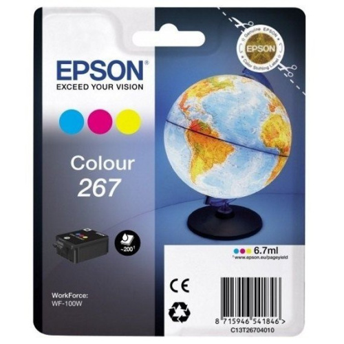 Картридж струйный Epson T267 C13T26704010 3цв. (6.7мл) для Epson WF-100W