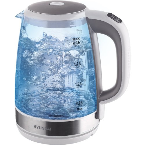 Электрочайник Hyundai HYK-G8880 серый/серебристый