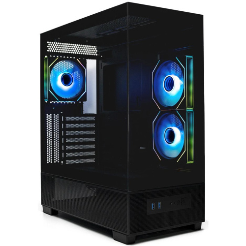 Корпус XASTRA Q500 3ARGB-C10 Black (Q500-3FM12A-C10) ATX/Aquarium/Screewless/ 3x120mm ARGB PWM FM fans/Argb+PWM HUB 10port