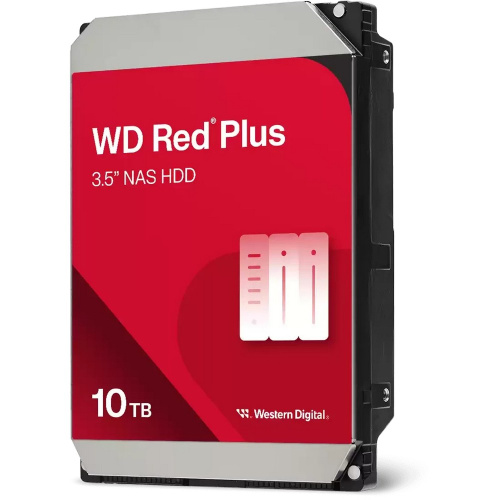 HDD Western Digital Red Plus NAS WD100EFGX 3.5" SATA 10Tb, 7200RPM, 512MB buffer, 1 year