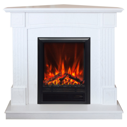 Электрокамин RealFlame Andrea Corner WT фактурный белый с очагом Eugene