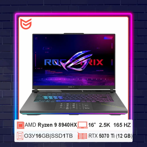 ASUS ROG STRIX G614PR8940-0EACXHBBX20 90NR0C34-M006X0 AMD Ryzen 9 8940HX RTX 5070Ti 16GB 1TB IPS 2.5K 165Hz (темно-серый)