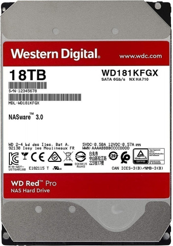 HDD WD Original SATA-III 18Tb WD181KFGX NAS Red Pro (7200rpm) 512Mb 3.5"