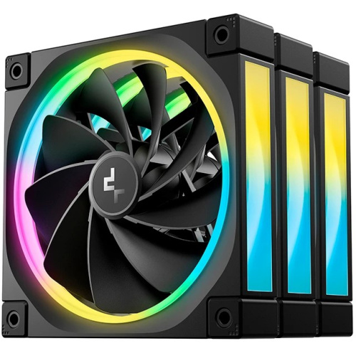 Вентилятор DEEPCOOL FL12R-3 in1 120x120x25мм (PWM, ARGB, черный, 500-2150об/мин) Color Box
