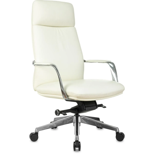 Кресло руководителя Бюрократ Vega белый кожа крестов. алюминий