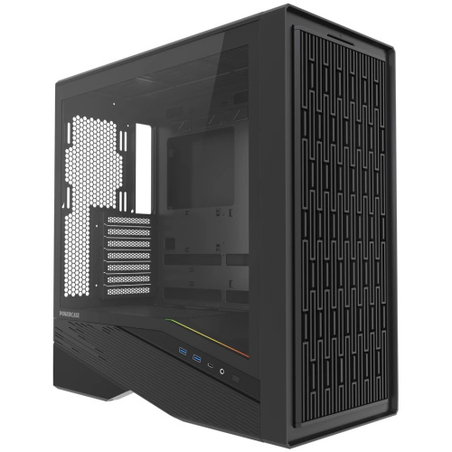 Корпус Powercase Intro (CJ235IB-F0), TG, Type-C, W/O Fans, чёрный, ATX