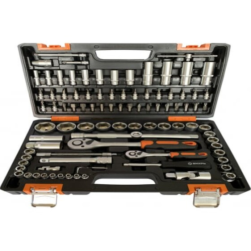 Набор инструментов Вихрь 73/6/7/5 1/2дюйм, 1/4дюйм CrV пластик. кейс (94 предм.)