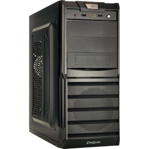 Корпус ExeGate XP-329S Black EX278402RUS, ATX, без БП, 2xUSB, Audio