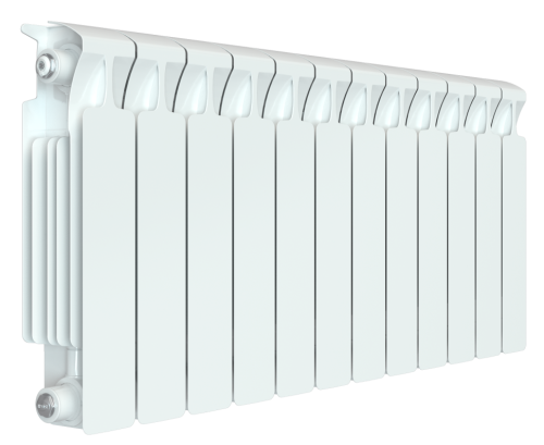 Биметаллический радиатор отопления Rifar Monolit 300 12 секций боковое подключение белый RAL 9016