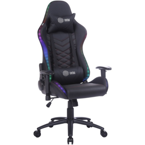 Кресло игровое Cactus CS-CHR-0099BLR черный/красный с подголов.