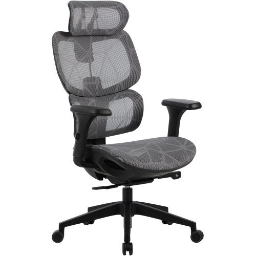 Кресло Cactus CS-MC555-GY черный/серый сетка с подголов. крестов. пластик пластик черный