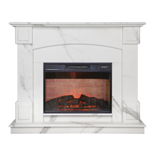 Электрокамин RealFlame Carolina 24/25,5 WT цвет мрамор белый с очагом Irvine 24