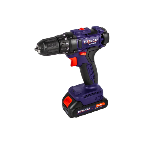 Дрель-шуруповерт Пульсар ДА 14-30 (916-950) безударная 2,0Ahx2