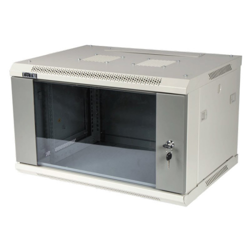Шкаф коммутационный Lanmaster (TWT-CBWPG-9U-6X4-GY) серый настенный 9U 600x400мм пер.дв.стекл 60кг
