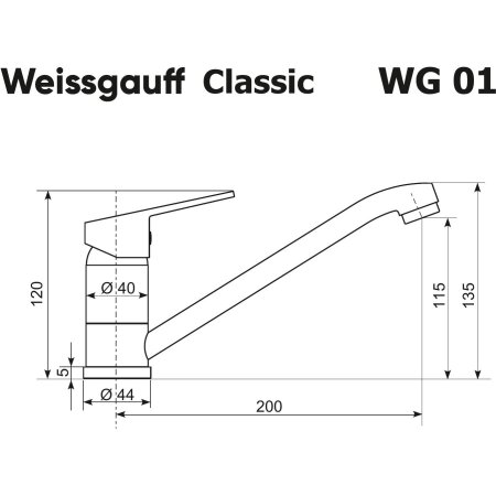 Смеситель для кухни Weissgauff WG 0102 Classic Ivory