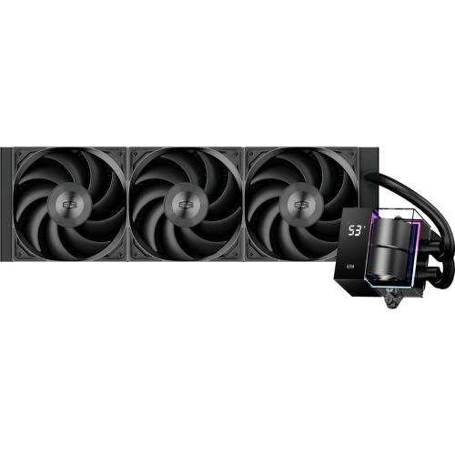 СВО PcCooler DS360 BK (310W, 360mm, LED temp., Black, ARGB Pump/ Fans 3x120mm, 86.73CFM, 28dBA, 2200RPM)