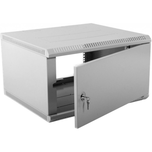 Шкаф коммутационный ЦМО ШРН-Э-6.350.1 серый 6U 600x350мм пер.дв.стал.лист несъемн.бок.пан.