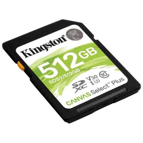 Карта памяти Kingston SDHC 512Gb Class10, Canvas Select 100R CL10 UHS-I