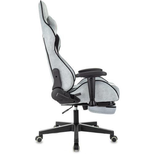 Кресло игровое Zombie Drift/F GBL серо-голубой/черный крестов. пластик подст.для ног