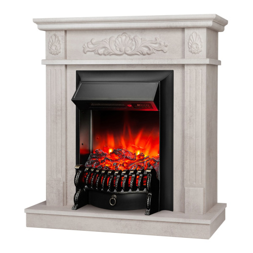 Электрокамин RealFlame Adelaida WT белый камень с очагом Fobos Lux Black RC