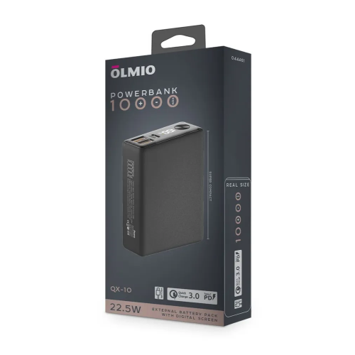 Внешний АКБ OLMIO QX-10 10000mAh 22.5W графитовый
