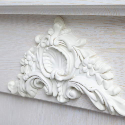 Электрокамин RealFlame Stefania WT белое золото с очагом 3D Oregan