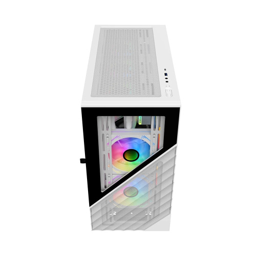 Корпус 1STPLAYER DK D7 White (D7-WH-3F1-W) / mATX / 3x120mm LED fans