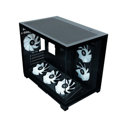 Корпус XASTRA QW500M 6ARGB-FC-C6-UC Black (QW500M-1FA36A-1FA24A-1FC12A-C6-UC) mATX/Aquarium/Screewless/120+240+360mm ARGB PWM FC fans