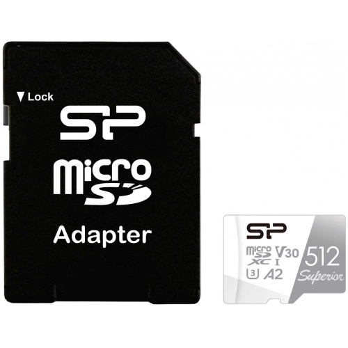 Карта памяти Silicon Power Superior (SP512GBSTXDA2V20SP) 512GB A1 microSDXC Class 10 UHS-I U3 100/80 Mb/s (SD адаптер)
