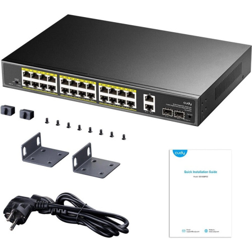Коммутатор неуправляемый Cudy GS1026PS2 (L2) 26x1Гбит/с 2xКомбо(1000BASE-T/SFP) 2SFP 24PoE 300W